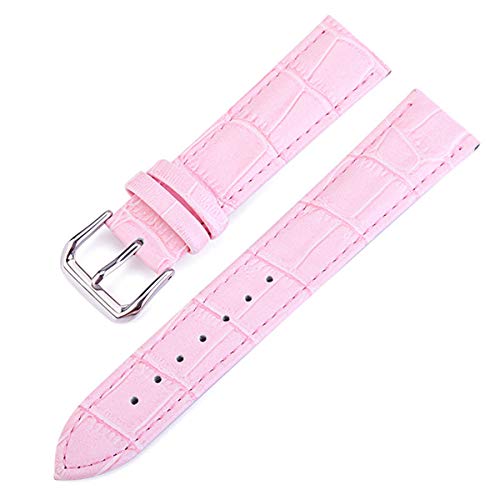 WchsTUmpxN Universalarmband, Uhrenarmband Lederarmbänder 10 24 mm 16/18/20/22/24 mm Uhrenzubehör Braune Farben Uhrenarmbänder (Color : Pink, Size : 14mm) von WchsTUmpxN