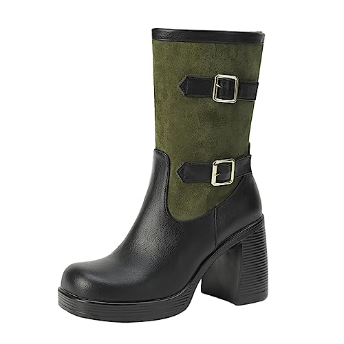 Wdgfv Cowboy Stiefeletten Damen Schwarz Flache Damen-Sommer-Strand-Freizeit-Buntkaro-Farbblock-Druck-Set-Zehen-Sandalen in großen Größen Schuhe Festlich Damen Damen Biker Boots GefüTtert von Wdgfv