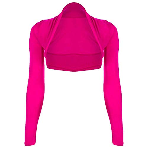 WearAll - Damen Bolero Langarm Top - Cerise - 36-38 von WearAll