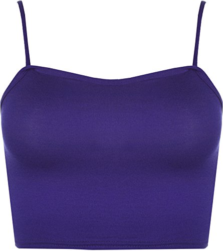 WearAll - Damen Camisole Träger Crop Bralet Vest Top - Violett - 36-38 von WearAll