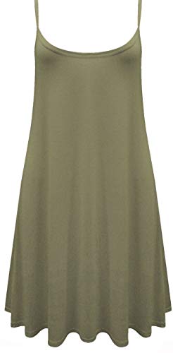 WearAll Damen-Minikleid mit Trägern, Übergröße, bedruckt, ärmellos, Größe 44-54, khaki, 46/48/Große Größen von WearAll