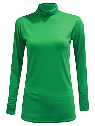 WearAll Damen-Rollkragenpullover, langärmelig, dehnbar, einfarbig, Größe 36 bis 42 Gr. 42-44, Jgreen von WearAll