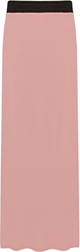 WearAll - Damen Übergröße Elastisch Stretch Maxi Rock in Voller Länge - Rosa - 52-54 von WearAll