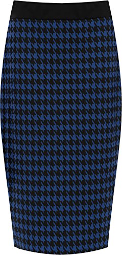 WearAll - Damen Übergröße Hundezahn Schlitz Bleistiftrock - Blau - 48-50 WearAll - Damen Übergröße Hundezahn Schlitz Bleistiftrock - Blau - 48-50 von WearAll