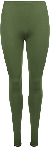 WearAll - Damen Übergröße Lange Leggings - Khaki Grün - 52 bis 54 von WearAll