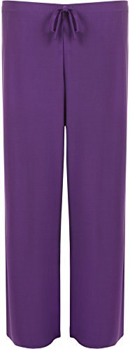 WearAll - Damen Übergröße Palazzo Hose - Violett - 46 von WearAll