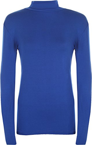 WearAll - Neu Damen Rollkragen Elastisch Langarm Top Jumper - Königsblau - 40-42 von WearAll