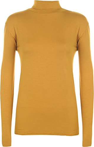 WearAll - Neu Damen Rollkragen Elastisch Langarm Top Jumper - Senf - 36-38 von WearAll