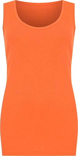 WearAll - Übergröße Damen Einfarbig Gerippt Ärmellos Vest Top - Orange - 42 WearAll - Übergröße Damen Einfarbig Gerippt Ärmellos Vest Top - Orange - 42 von WearAll
