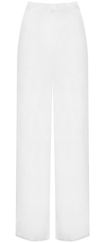 WearAll - Übergröße Damen Palazzo Weite Bein Hosen - Weiß - 40-42 von WearAll