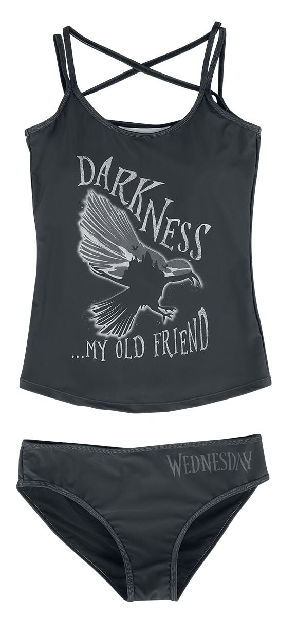 Wednesday - Gothic Bikini-Set - Darkness... My Old Friend - S bis 3XL - für Damen - Größe L - schwarz  - EMP exklusives Merchandise! von Wednesday