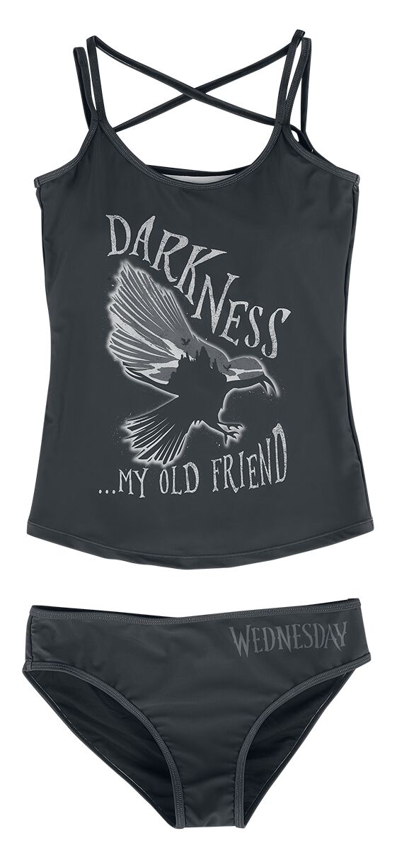 Wednesday - Gothic Bikini-Set - Darkness... My Old Friend - S bis 3XL - für Damen - Größe M - schwarz  - EMP exklusives Merchandise! von Wednesday