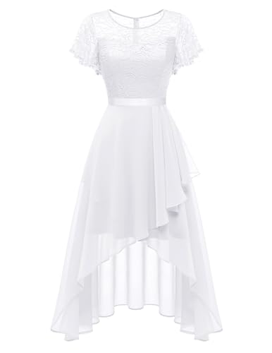 Wedtrend Abendkleid Damen Elegant für Hochzeit Weißes Cocktailkleid Damen Kleid Konfirmation Damen Chiffon Kleider Spitzenkleid Damen Knielang WT0303WhiteM Wedtrend Abendkleid Damen Elegant für Hochzeit Weißes Cocktailkleid Damen Kleid Konfirmation Damen Chiffon Kleider Spitzenkleid Damen Knielang WT0303WhiteM von Wedtrend