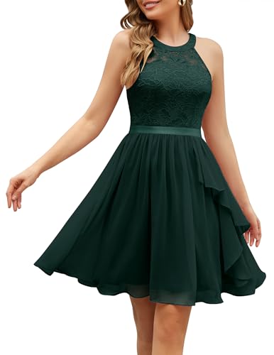 Wedtrend Abendkleider Damen Festliche Kleider für Damen Spitzenkleid Kurz A Linie Kleid Damen Knielang Sommer Abendkleid Damen WT0213 DarkGreen XS Wedtrend Abendkleider Damen Festliche Kleider für Damen Spitzenkleid Kurz A Linie Kleid Damen Knielang Sommer Abendkleid Damen WT0213 DarkGreen XS von Wedtrend