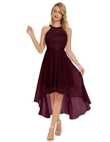 Wedtrend Cocktailkleid Neckholder Kleid Festlich Frauen Ballkleid Kurz Elegant Chiffon Brautkleid WT0204 Burgundy L Wedtrend Cocktailkleid Neckholder Kleid Festlich Frauen Ballkleid Kurz Elegant Chiffon Brautkleid WT0204 Burgundy L von Wedtrend