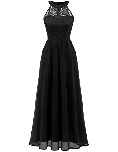 Wedtrend Damen Brautjungfer Kleid Abendkleider Elegant für Hochzeit Lang Chiffon Party Cocktailkleid Neckholder Sommerkleid Schwarz 0201 Black M Wedtrend Damen Brautjungfer Kleid Abendkleider Elegant für Hochzeit Lang Chiffon Party Cocktailkleid Neckholder Sommerkleid Schwarz 0201 Black M von Wedtrend