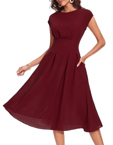 Wedtrend Elegantes Kleid Damen Vintage Cocktaikleid A Linie Casual Kleid Sommerkleid 60er Jahre Outfit Damen Sommerkleid RWTP30012BurgundyM Wedtrend Elegantes Kleid Damen Vintage Cocktaikleid A Linie Casual Kleid Sommerkleid 60er Jahre Outfit Damen Sommerkleid RWTP30012BurgundyM von Wedtrend