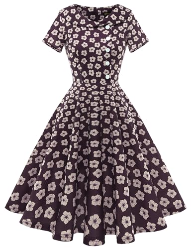 Wedtrend Rockabilly Cocktailkleid 50er Jahre Damen Petticoat Kleid Elegant Retro Vintage Kleid Cocktailkleid Knielang WTP20007 BurgundySmallFlower M Wedtrend Rockabilly Cocktailkleid 50er Jahre Damen Petticoat Kleid Elegant Retro Vintage Kleid Cocktailkleid Knielang WTP20007 BurgundySmallFlower M von Wedtrend