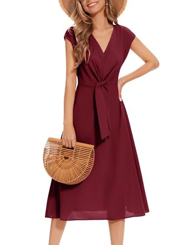 Wedtrend Rotes Kleid Damen 50er Jahre Vintage Kleider Damen A-Linie Elegant Cap Sleeves Festliche Kleider Swing Kleid Sommerkleid Damen WTP30016Burgundy2XL Wedtrend Rotes Kleid Damen 50er Jahre Vintage Kleider Damen A-Linie Elegant Cap Sleeves Festliche Kleider Swing Kleid Sommerkleid Damen WTP30016Burgundy2XL von Wedtrend