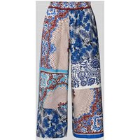 Weekend Max Mara Loose Fit Stoffhose mit Allover-Print in Royal, Größe 38 von Weekend Max Mara