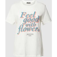 Weekend Max Mara T-Shirt mit Label-Motiv-Print Modell 'YEN' in Weiss, Größe L von Weekend Max Mara