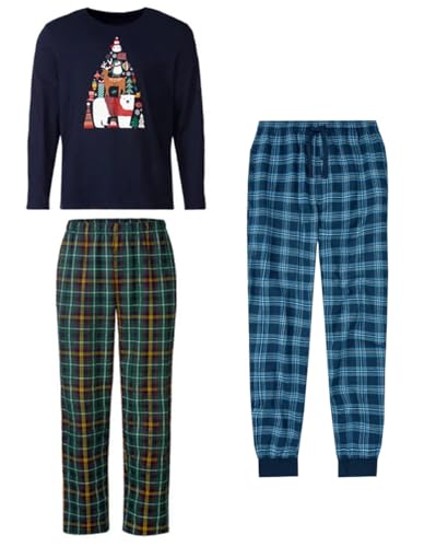2er Pack Nightwear Herren Schlafanzug kurz Pyjama kurz Herren Shorty Schlafanzug aus 100% Baumwolle T-Shirt Schlafanzug Nachthemd Gr. M L XL (L/XL, V-Blau) von Weichers