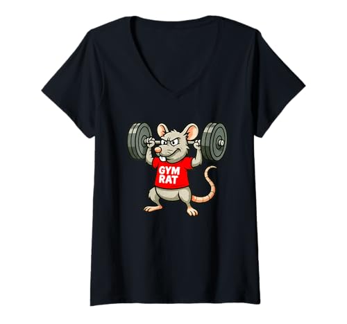 Damen Gym Ratten-Training, Workout, Fitness, Coach, Geschenk für Männer, Frauen, Kinder T-Shirt mit V-Ausschnitt Damen Gym Ratten-Training, Workout, Fitness, Coach, Geschenk für Männer, Frauen, Kinder T-Shirt mit V-Ausschnitt von Weightlifting Bodybuilding Birthday Holiday Gift