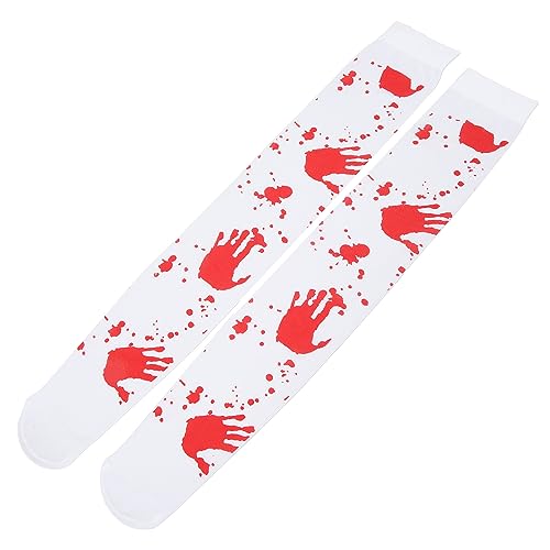 Halloween-Blut-Socken, Gruselig, Vielseitig, Weich, 1 Paar, Hoch Atmungsaktiv, Blutbefleckte Halloween-Dekorationssocken für Cosplay von Weikeya