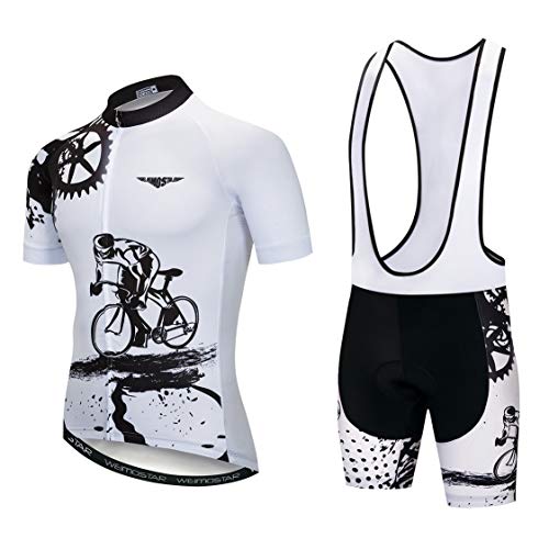 MTB Trikot Sets Herren Radtrikot Kurzarm Radtrikot Anzüge Zip Mountain Road Bekleidung Fahrrad Top Shirts Atmungsaktiv Sommer Pro Team Sport Rennrad Trikot für Herren Größe XXXL von Weimostar