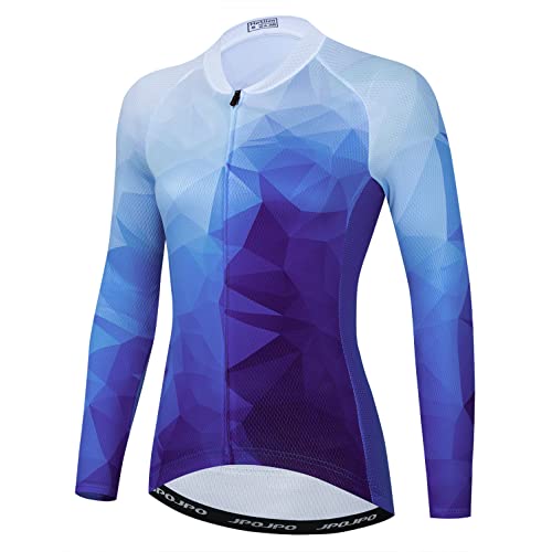 Radtrikot für Damen, langärmelig, mit 3 Taschen, für Mountainbike, Straße, Mountainbike, Hemden, Kleidung, 623, Large von Weimostar