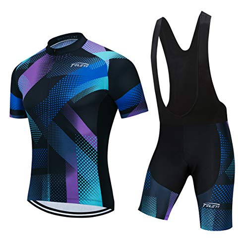 Weimostar Radtrikot Sets Herren Bike Top Mountainbike Trikot Trägerhose Anzug Radshirt Rennrad Bekleidung Reiten Rennsport MTB Kleidung Sommer lila S von Weimostar