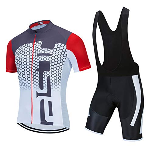 Weimostar Radtrikot Sets Herren Bike Top Mountainbike Trikot Trägerhose Anzug Radshirt Rennrad Bekleidung Reiten Rennsport MTB Kleidung Sommer weiß grau M von Weimostar