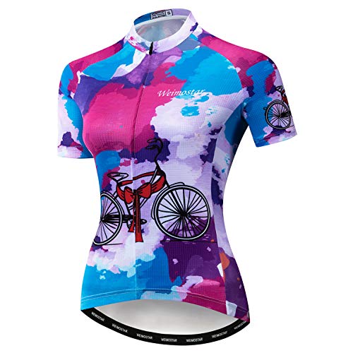 weimostar Damen Radtrikot Top Shirt Atmungsaktiv MTB Outdoor Sports Racing Biking Sportswear, 36, Large von Weimostar