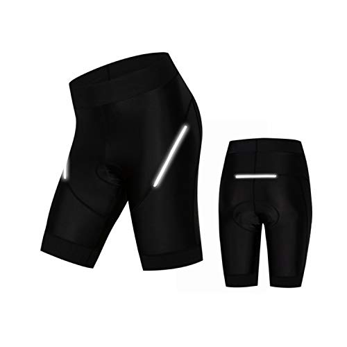 weimostar Radhose Damen Bike Bermuda Shorts 4D Gel Pad Coolmax Fahrrad Shorts MTB Schwarz Bike Pants Hose Gr. S (Taille 23/28"), Cd1910 von Weimostar