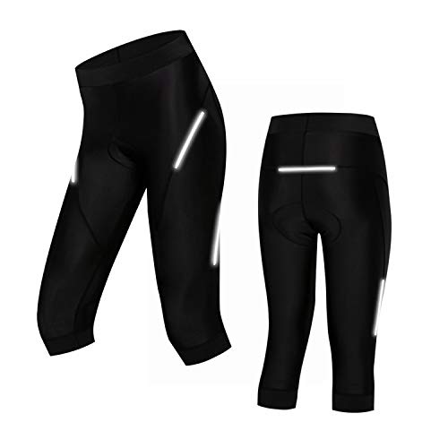 weimostar Radhose Damen Bike Bermuda Shorts 4D Gel Pad Coolmax Fahrrad Shorts MTB Schwarz Bike Pants Hose Gr. S (Taille 23/28"), Cd1911 von Weimostar