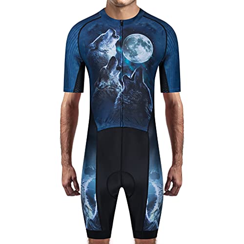 weimostar Radtrikot Herren Triathlon Anzüge Einteiler Kurzarm mit Taschen Trisuits Laufen, Jp8016, L von Weimostar