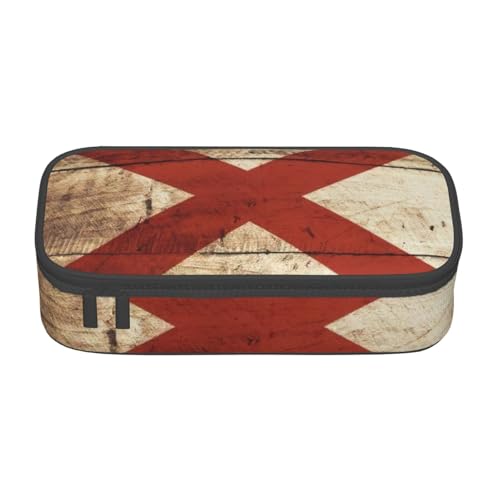 Alabama Staatsflagge auf alter Holzmaserung, Postkarte, multifunktionale Schreibwarentasche, geeignet für Reisen, Bürobedarf, Make-up und Schreibtischorganisation, Schwarz , Einheitsgröße Alabama Staatsflagge auf alter Holzmaserung, Postkarte, multifunktionale Schreibwarentasche, geeignet für Reisen, Bürobedarf, Make-up und Schreibtischorganisation, Schwarz , Einheitsgröße von WenDang