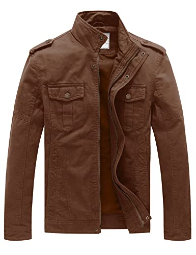 WenVen Herren Übergangsjacke Leichte Frühling Jacke Militär Jacken Übergang Kurz Sommerjacke Braun XL WenVen Herren Übergangsjacke Leichte Frühling Jacke Militär Jacken Übergang Kurz Sommerjacke Braun XL von WenVen