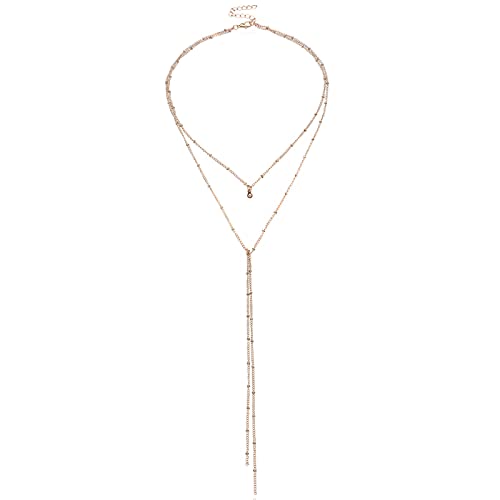 Wendalern Geschichtet Satelliten Choker Halskette Boho BH Kette Körper Kette Gold Y Lariat Halskette Lange Quaste Brust Kette Strand Bikini Körper Kette Schmuck Für Frauen Und Mädchen von Wendalern