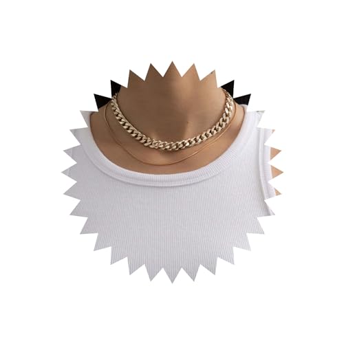 Wendalern Gold Cuban Link Choker Halskette Geschichtet Cuban Kette Halskette Dünne Runde Schlange Kette Halskette Klobige Kandare Link Kette Halskette Hip-Hop-Schmuck Für Frauen Und Mädchen von Wendalern