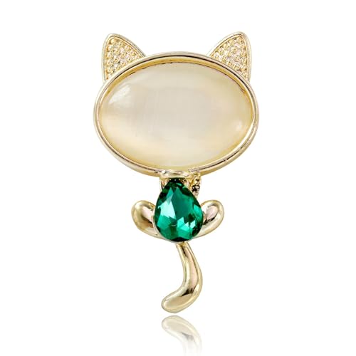 Wendalern Niedlich Strass Katze Brosche Pin Funkelnden Edelstein Kitty Katze Brosche Elegant Kristall Kätzchen Tier Revers Pin Vintage Korsage Kleidung Dekor Pin Abzeichen Zubehör Schmuck Für Frauen von Wendalern