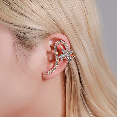 Wendalern Ohrclip Ohrring Kubischer Zirkonia Strass Schmetterling Ohrstecker Krabbler Ohrring Funkelnd Cz Cluster Ohrmanschette Wickel Ohrring Pfosten Ohrringe Ohrmuscheln Schmuck Für Damen Mädchen von Wendalern