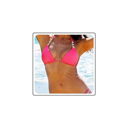 Wendalern Strand Bikini Geschichtet Bauch Kette Halskette BH Kette Retro Taille Kette Gold Boho Körper Zubehör Einstellbar Für Frauen Und Mädchen von Wendalern