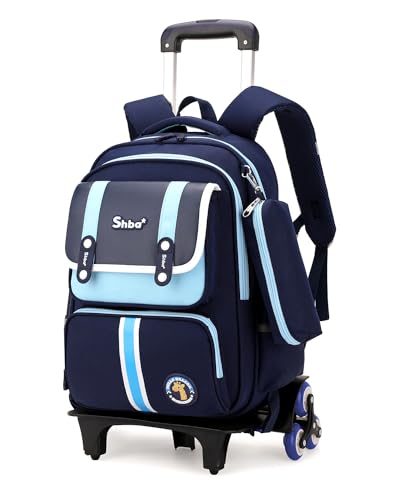 Wenlia Rolling Rucksack für Mädchen, Kinder Trolley Schulranzen Schultasche Wasserdichter abnehmbarer Rucksack mit 6 Rädern Primary Student Kinder Tagesrucksack für Reisen/Outdoor von Wenlia