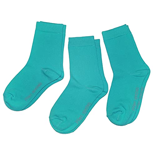 Weri Spezials Baby und Kinder Socken für Jungen Baumwolle in 3er Set Uni Glatte 3er Pack grüne Töne (27-30, Blaugrün Uni 3er) von Weri Spezials