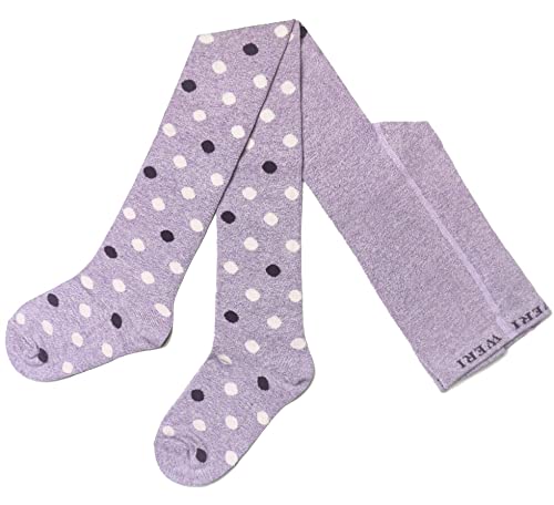 Weri Spezials Baby und Kinder Strumpfhose für Mädchen Baumwolle mit Punkten Muster (122-128, Violett Bunt) von Weri Spezials