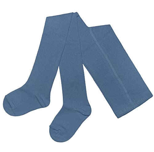 Weri Spezials Baby und Kinder Strumpfhose Baumwolle für Mädchen UNI Glatt in mehreren Farben (134-146, Jeans) von Weri Spezials