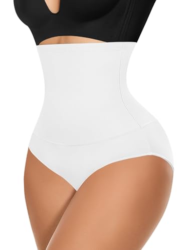 Werkiss Damen Shapewear Unterhose Bauchweg Miederhose Hohe Taille Unterwäsche Bauchkontrolle Miederpant Figurformende Miederslip Body Shaper für Frauen(#3 Weiß, S) von Werkiss