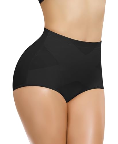 Werkiss Shapewear Damen Bauchweg Unterhose Bauch Weg Unterwäsche Bauchkontrolle Miederhose Figurformender Miederpant Body Shaper(#2 Schwarz, XL) von Werkiss