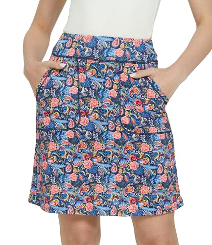 Westkun Damen Tennisrock mit Hose Hosenrock Knielang Golfrock Sommer Wanderröcke mit Innenhose Hoher Taille Sport Outdoor Skorts mit Taschen Paisley M Westkun Damen Tennisrock mit Hose Hosenrock Knielang Golfrock Sommer Wanderröcke mit Innenhose Hoher Taille Sport Outdoor Skorts mit Taschen Paisley M von Westkun